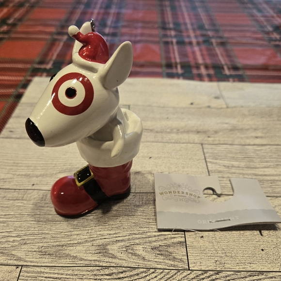 2024 Target Bullseye Bull Terrier Santa Boot Christmas Tree Ornament Wondershop - Picture 2 of 5